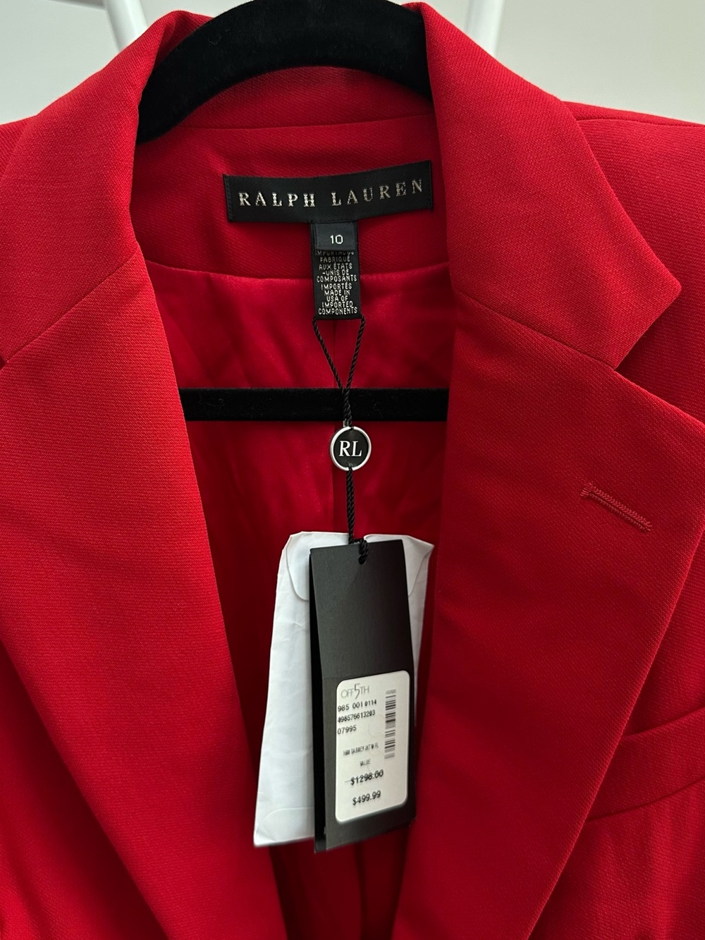 NWT Ralph Lauren Bold Red Single-Button Blazer - Picture 11 of 16